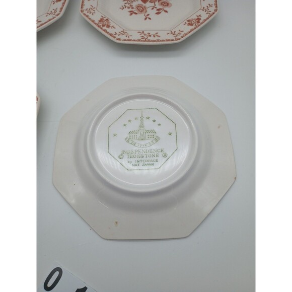 Vtg Ironstone Bittersweet Octagonal Appetizer Plates Bread & Butter Set Of 4 - Picture 4 of 5